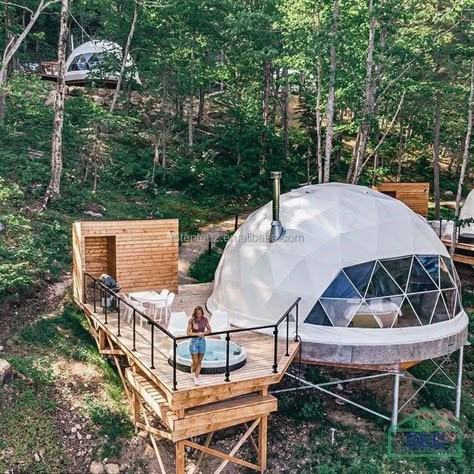 Geo Dome, Tent Platform, Geodesic Dome Homes, Dome Homes, Geodesic Domes, Glamping Ideas, Glamping Resorts, Dome Home, Glamping Site