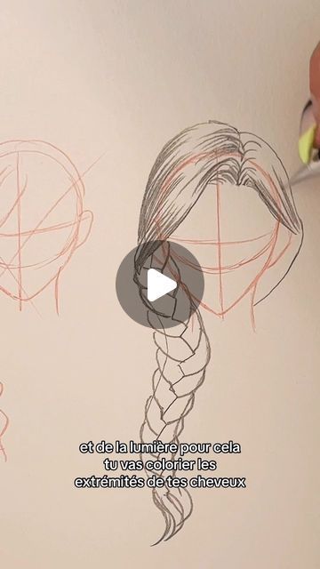 Edarya on Instagram: "Un #tuto pour dessiner facilement une coiffure avec des #tresses #tutodraw #dessin #dessinmanga #apprendreadessiner #astucedessin #hairdrawing #hairdraw" Hair Drawing Tutorial Step By Step Easy, How To Draw Manga Characters, Easy Fashion Sketches, How To Draw A Girl, Hair Styles Drawing, How To Draw Braids, Sketches Easy, Manga Characters, How To Draw Hair