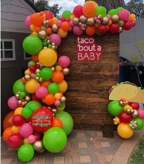 Holy Guacamole Baby Shower Decor, Fiesta Baby Shower Ideas Decoration, Taco Bout Twins Shower Ideas, Taco Baby Shower Theme, Baby Shower Taco Theme, Taco Bar Baby Shower Ideas, Taco About A Baby Shower Decorations, Taco Gender Reveal Party, Cinco De Mayo Baby Shower Ideas