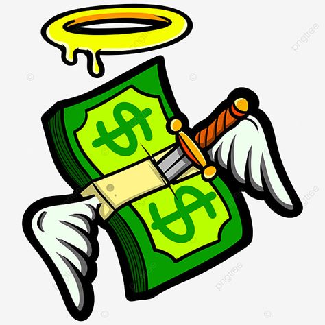 Logo Money Design, Clothing Logo Design Ideas T Shirts, Money Logo Design Ideas, Money Art Design, Money Cartoon Art, Money Angel, Designs For Clothes, Money Cartoon, Street Wear Design