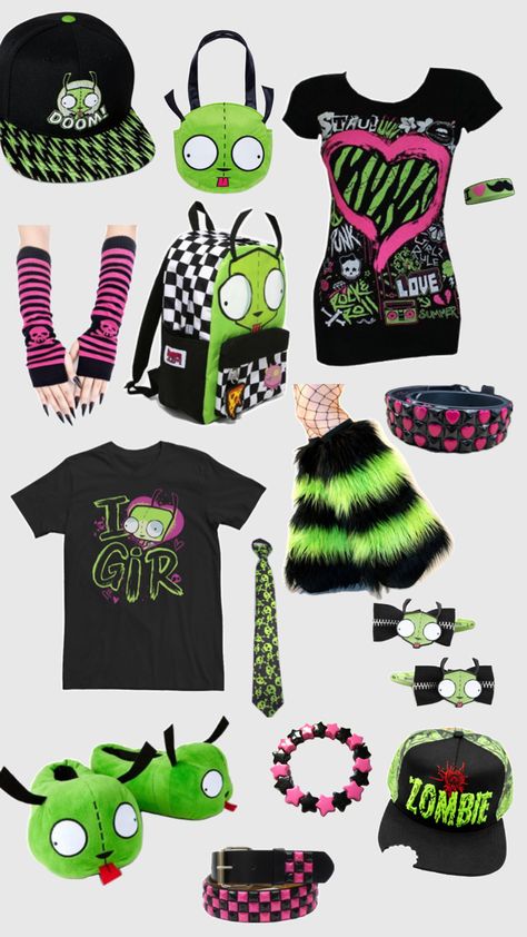 Pink and Green Scene Collage Scene Core Outfit, Scenecore Clothes, Scene Kid Outfits, Scene Collage, Emo Scene Aesthetic, Scene Clothing, Punk Style Outfits, Scene Aesthetic, Scene Core