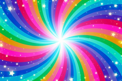 Rainbow swirl background with stars. Radial gradient rainbow of twisted spiral. Vector illustration. Radial Gradient, Swirl Background, Rainbow Illustration, Bath Curtain, Lock Screens, Pattern Shower Curtain, Rainbow Swirl, Patterned Shower Curtain, Screen Savers