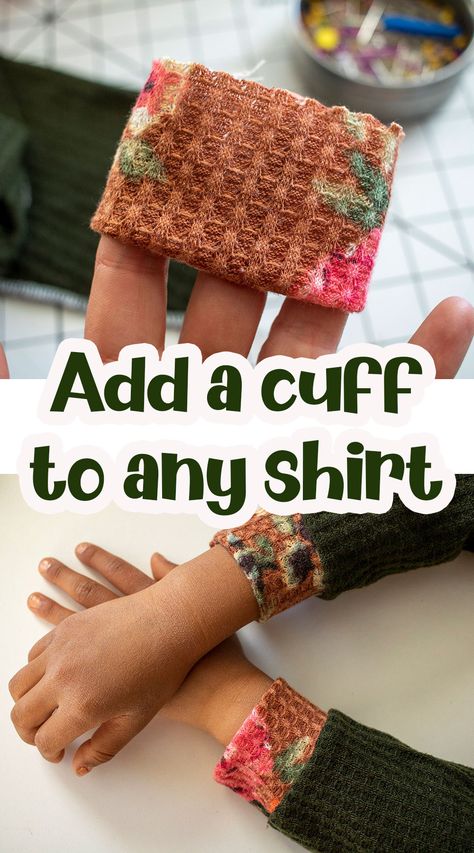 turn hems to cuffs sewing tutorial and hack Pant Cuffs Diy, Sleeve Cuffs Ideas, Sewing Cuffs On Sleeves, Cuffs Diy, Simple Sewing Tutorial, Sewing Sleeves, Sewing Fleece, Basic Sewing, Sewing Essentials