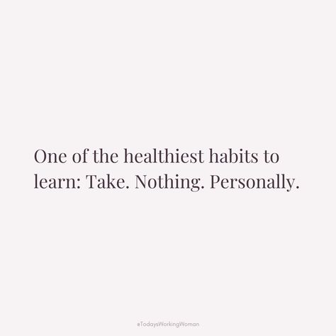 Understanding that others' actions and words are a reflection of themselves, not you, is key to inner peace. Taking nothing personally is a healthy habit that can lead to better mental health and relationships.  #selflove #motivation #mindset #confidence #successful #womenempowerment #womensupportingwomen Take Nothing Personally, Selflove Motivation, Better Mental Health, Women Supporting Women, Healthy Habits, Inner Peace, Women Empowerment, Self Love, Confidence