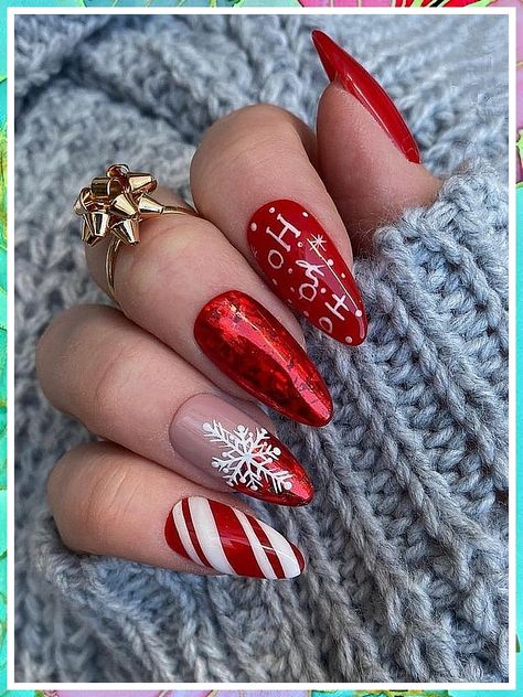 Christmas Nails 2022 - Everybody's favorite online retailer. Visit to search for everything you love immediately. Nail Noel, Festive Nail Designs, Winter Nails Acrylic, Christmas Nails Easy, Nail Designs Valentines, Ombre Nail Designs, Pretty Nail Art Designs, Christmas Nails Acrylic, Festival Nails