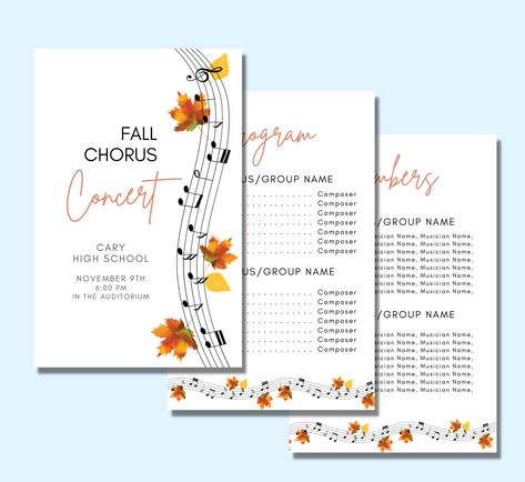 Theater Program Design, Program Design Layout, Piano Recital, Fall Music, Event Program, Snowflake Design, Program Template, Music Concert, Snowflake Designs