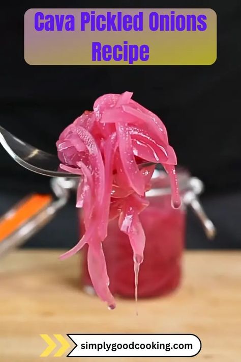 CAVA Pickled Onions Recipe - Simply Good Cooking Cava Pickled Red Onions, Cava Sauce Recipe, Cava Recipes, Cava Recipe, Cava Copycat Recipe, Picked Red Onions, Longhorn Steakhouse Recipes, Pita Chips Recipe, Pickle Onions Recipe