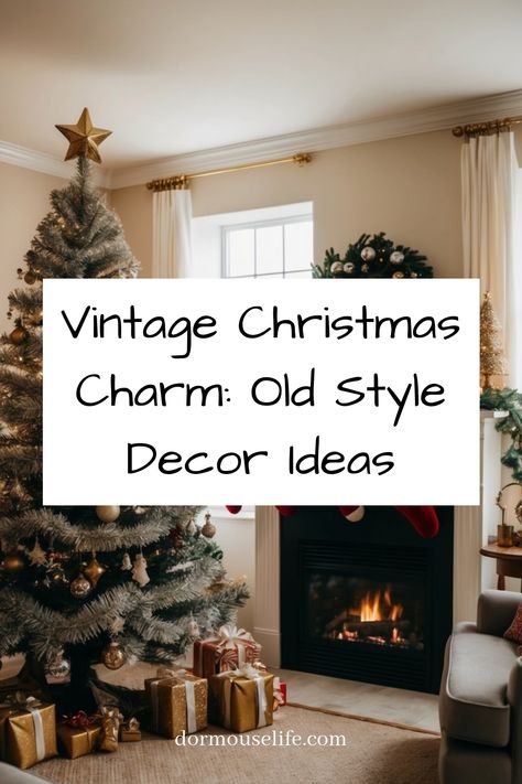 Get ready to transform your home into a winter wonderland with charming old-style Christmas decor! Embrace the magic of the holiday season by incorporating nostalgic elements into your decorations - think vintage ornaments, cozy knitted stockings, and classic red and green color schemes. If you're looking for Christmas decor ideas that bring warmth and tradition, look no further! Let the spirit of Christmas fill every corner of your home with timeless pieces that will make this holiday season tr Early 1900s Christmas Decor, Nostalgic Christmas Decor Ideas, Old Style Christmas Decorations, Simple Vintage Christmas Decor, China Cabinet Christmas Decor, Vintage Christmas Vignettes, Vintage Christmas Aesthetic Cozy, Old Time Christmas Decorations, Old Fashion Christmas Decorating Ideas