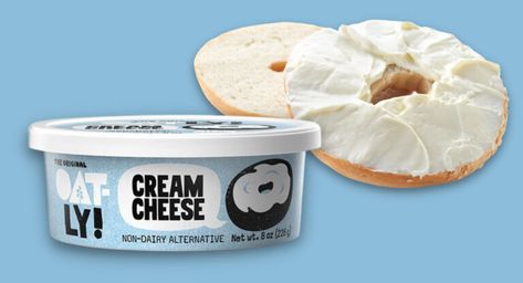 Oatly launches 'groundbreaking' vegan cream cheese Cheese Packaging, Cheese Bagels, Vegan Cream, Food Scientist, Dairy Alternatives, Bagel Recipe, Vegan Cream Cheese, Soft Cheese, Vegan Cheese