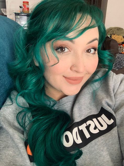 Sea Witch Hair Color, Sea Witch Hair, October Hair, Moon Taurus, Lunar Tide, Hairstyles Colour, Dark Green Hair, Witch Hair, Sea Witch