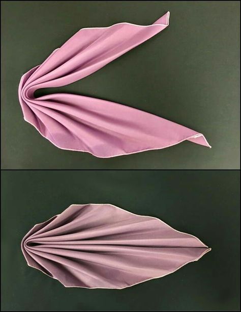 Leaf Napkin Fold, Diy Napkin Folding, Napkin Folding Tutorial, Napkin Folding Ideas, Fancy Napkin Folding, Christmas Napkin Folding, Easy Napkin Folding, Cloth Napkin Folding, Paper Napkin Folding