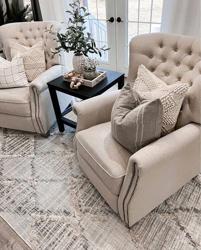 Beige Recliner Living Room, Matching Recliners In Living Room, French Country Recliners, Recliner Sofas In Living Room Decor, Fabric Recliners In Living Room, 2 Love Seats Layout, Double Recliners In Living Room, Living Room With 2 Recliners, Rocking Recliners In Living Room