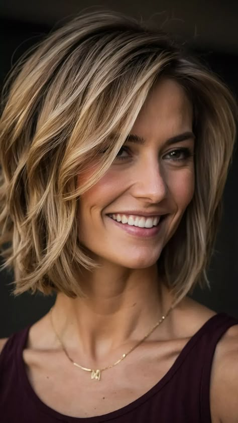 15 Adorable Hairstyles for Moms with Oval Faces in 2024 - pulsepathlife.com Medium Length Honey Blonde Hair, Mom Haircuts, Haircuts For Medium Length Hair, Oval Face Haircuts, Oval Face Hairstyles, Oval Face, Haircuts For Medium Hair, Haircuts For Fine Hair, Oval Faces