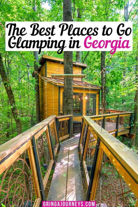 Fall is a beautiful season in Georgia, and what better way to enjoy it than by going glamping? Here are some of the best places to go glamping in the state. Whether you're looking for a secluded spot in the forest or a location near some of Georgia's famous attractions, you're sure to find the perfect spot for your autumn getaway. So pack your bags and prepare to fall in love with glamping in Georgia! Glamping In Georgia, Georgia State Parks, Camping Usa, Bell Tents, Trip Aesthetic, American States, Road Trip Camping, Road Trip Map, Glamping Resorts