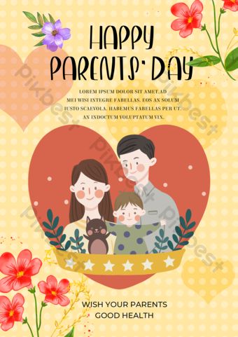 yellow shading love family day Parents Day Poster, Summer Special Drinks, Holiday Poster Design, Valentines Day Cartoons, Earth Day Posters, Day Template, Valentine's Day Poster, Easter Poster, School Board Decoration