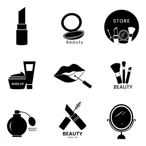 Beauty cosmetics icon set | free image by rawpixel.com / filmful Urban Makeup, Makeup Artist Logo Design, Artist Logo Design, Ig Makeup, Beauty Logo Makeup, Winter Make Up, Instagram Backgrounds, Line Art Tattoos Men, Makeup Logo Design