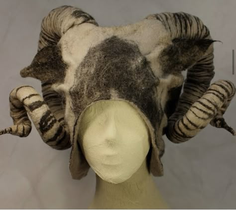 Horned Headdress, Felted Hats, Felt Hats, Concept Clothing, Wet Felt, Hand Felted, Wet Felting, Felt Hat, Fantasy Fashion