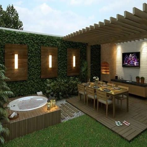 Jacuzzi Outdoor, Backyard Lighting, Have Inspiration, Terrace Design, Design Exterior, Roof Garden, Backyard Patio Designs, Terrace Garden, Back Garden