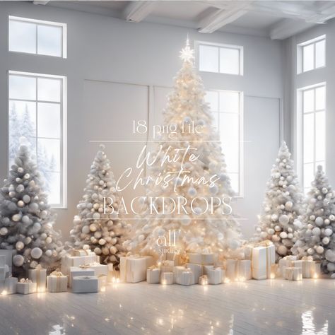 ❄️🌟 White Christmas Backdrops Set - Elevate Your Winter Photography with Timeless Elegance! 🎄✨ Transform your holiday photography into a winter wonderland with our exquisite White Christmas Backdrops Set! 📸❤️ This collection of 18 high-resolution JPG files is designed to add a touch of timeless elegance to your festive captures. Product Highlights: 🌲 18 unique backdrops in high-resolution JPG format for superior image quality. ❄️ Elegant white vintage Christmas designs, capturing the essence of the season. 📸 Versatile set suitable for various photography styles and occasions. Versatile Usage: 🎅 Ideal for creating stunning Christmas cards, family portraits, and holiday-themed photoshoots. 🎉 Perfect for adding a sophisticated backdrop to winter events, weddings, and festive gatherings Christmas Tree Wonderland, All White Christmas Party, White Garland Christmas, All White Christmas Decor, All White Christmas Tree, White Christmas Backdrop, Winter Wonderland Christmas Decor, Gold Winter Wonderland, All White Christmas