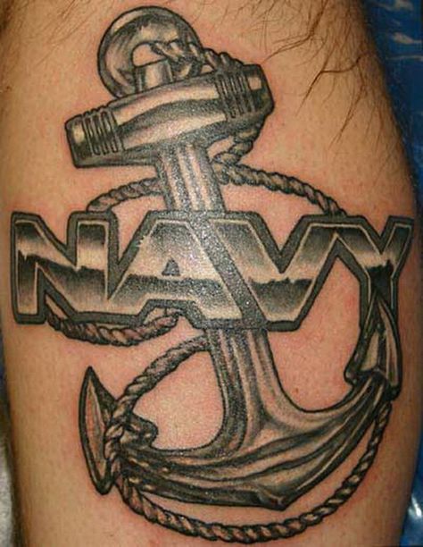 navi anchor tattoo design - 35 Awesome Anchor tattoo Designs  <3 ! Us Navy Tattoos, Navy Anchor Tattoos, Naval Tattoos, Marine Tattoos, Anker Tattoo Design, Traditional Anchor Tattoo, Rose Tattoo Black, Anchor Tattoo Meaning, Navy Tattoos