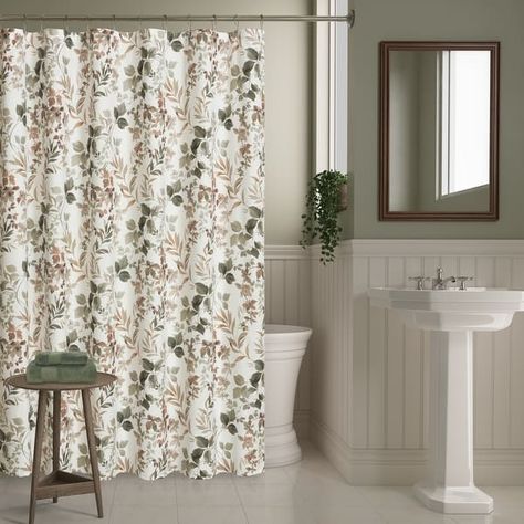 Royal Court Evergreen Shower Curtain - On Sale - Bed Bath & Beyond - 38219023 Cleaning A Shower, Grey And White Bedding, Watercolor Bedding, Luxury Bedspreads, Egyptian Cotton Duvet Cover, Green Shower Curtains, Luxury Duvet Covers, Floral Shower Curtain, Rustic Bedding