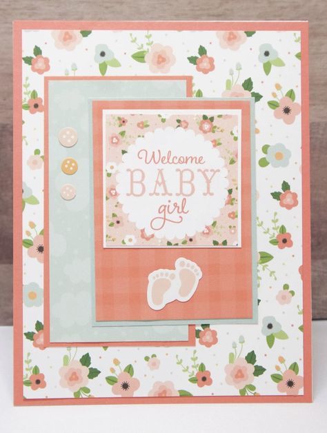 New Baby Girl Cards Handmade, Handmade Stampin Up Cards, Baby Girl Cards Congratulations, Handmade Baby Cards Ideas, Baby Girl Cards Handmade, New Baby Cards Handmade, Baby Cards Handmade Girl, Baby Card Ideas, Handmade Baby Cards