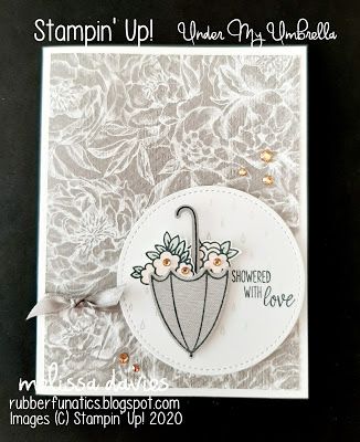 Stampin Up Under My Umbrella Cards, Stampin Up Shower Cards, Su Under My Umbrella Cards, Diy Bridal Shower Cards Handmade, Stampin Up Wedding Shower Card Ideas, Handmade Wedding Shower Cards, Bridal Shower Cards Stampin Up Simple, Bridal Cards Handmade, Under My Umbrella Stampin Up Cards