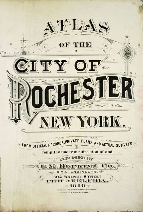 1900s Poster Design, Historical Typography, New York Times Typography, 1900 Typography, Rochester New York, Typography Images, Rochester Ny, Vintage Packaging, Vintage New York