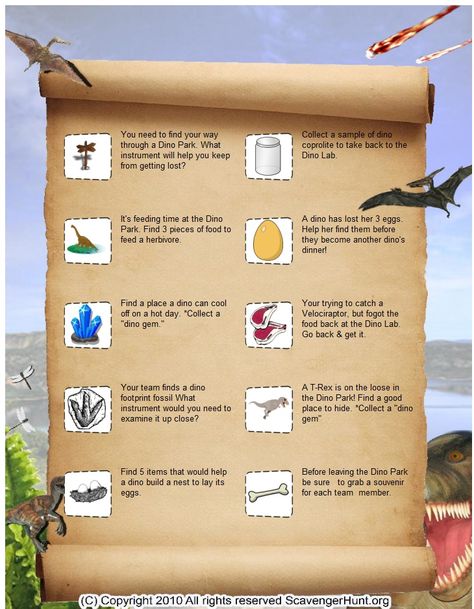 Dinosaur Scavenger Hunt-scavenger hunt Dinosaur Scavenger Hunt, Paleontologist Party, Boy Third Birthday, Jurassic Birthday, Jurassic World Birthday, Adventure Birthday Party, 21st Birthday Checklist, Jurassic World Party, Dinosaur Party Ideas