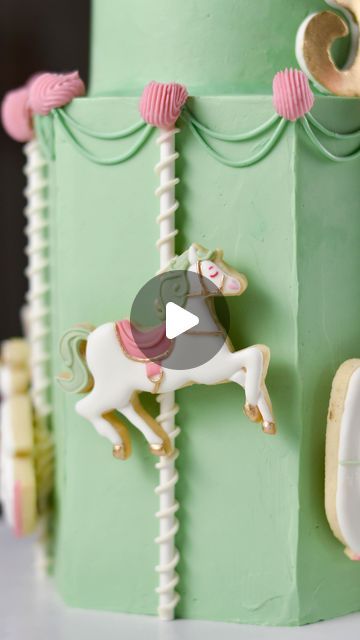 b.sweet - Beth Wegner on Instagram: "Carousel Cake and Cookies 🎠" Carousel Cake, Instagram Carousel, Custom Desserts, May 7, Carousel, Ferris Wheel, Wheel, Cake, On Instagram