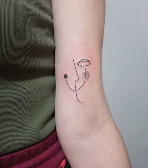 Ignorant Tattoo, Poland Tattoo, Line Drawing Tattoos, Abstract Art Tattoo, Line Face, Handpoke Tattoo, Tattoos Geometric, Line Art Tattoos, Face Tattoos