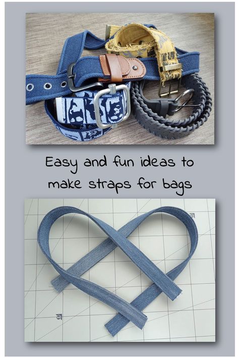 Crossbody Strap Diy, Diy Purse Strap Ideas, Bag Handles Ideas, Diy Denim Bags, Diy Denim Purse, Diy Purse Strap, Bag Diy Sewing, Diy Purse Handles, Diy Bag Handles