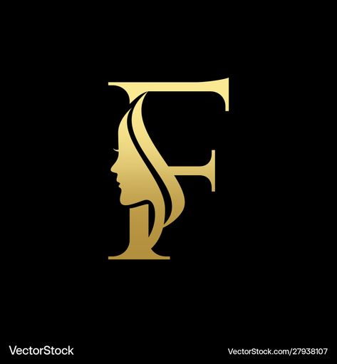 Face Logo Design, Hair Logo Design, F Letter, Hair Logo, Makeup Logo, Traditional Wall Art, Design Letters, Beauty Logo Design, Women Face