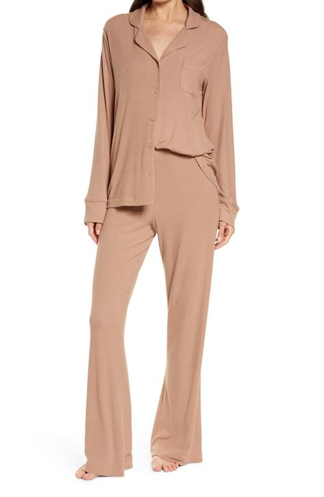 Free shipping and returns on SKIMS Rib Pajamas at Nordstrom.com. These essential PJs in ribbed stretch modal from Kim Kardashian West's SKIMS bring relaxed comfort to your night-time routine. Long Pajama Set, Luxury Sleep, College Girl Gifts, Pijamas Women, Luxury Pajamas, Time Routine, Plus Size Cocktail Dresses, Cozy Pajamas, Pajamas Comfy