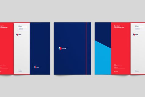 nbox ltd. on Behance Triangle Brand Identity, Red And Blue Branding, Red And Blue Logo, Brand Identity Colors, Brand Palette, Tech Branding, Equipment Storage, Vi Design, Brand Assets