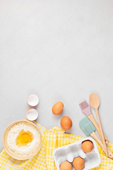 Baking Ingredients Aesthetic, Pastry Aesthetic Wallpaper, Pastries Aesthetic Wallpaper, Cakes And Pastries Logo, Aesthetic Baking Background, Cake Wallpaper Aesthetic, Pastries Wallpaper, Ingredients Design, Egg Breakfast Recipes