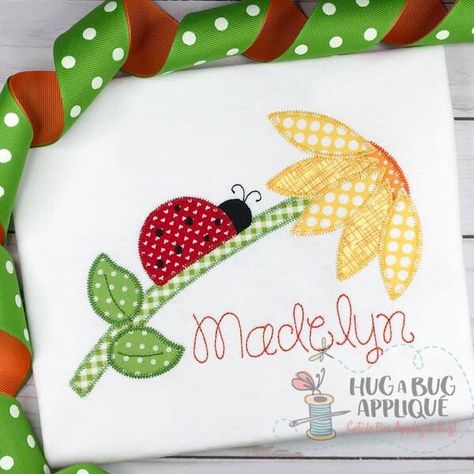 Ladybug Applique, Bug Applique, Free Applique Patterns, Zig Zag Stitch, Sewing Quilts, Embroidery Boutique, Patch Shirt, Applique Quilting, Sewing Appliques