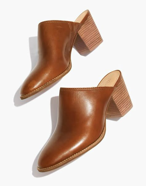 Fall Mules, Madewell Mules, Brown Mules, Mule Heels, Black Leather Mules, Clog Heels, Madewell Shoes, Women's Mules, Brown Heels