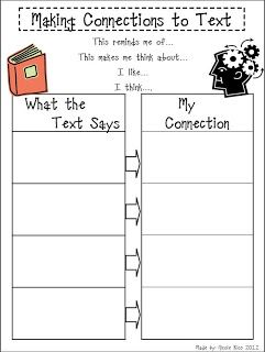 Classroom Freebies Too: Making Connections to Text Reading Connections, Text To Text Connections, Text To Self, Reading Comprehension Strategies, Classroom Freebies, 4th Grade Reading, 3rd Grade Reading, 2nd Grade Reading, First Grade Reading