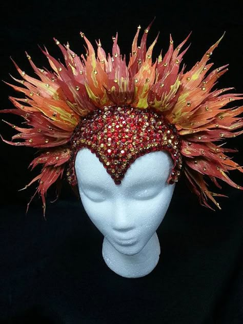 Flame Headpiece, Phoenix Headpiece, Phoenix Headdress, Fire Headdress, Fire Fashion, Phoenix Costume, Fire Costume, Fire Goddess, Fire Fairy