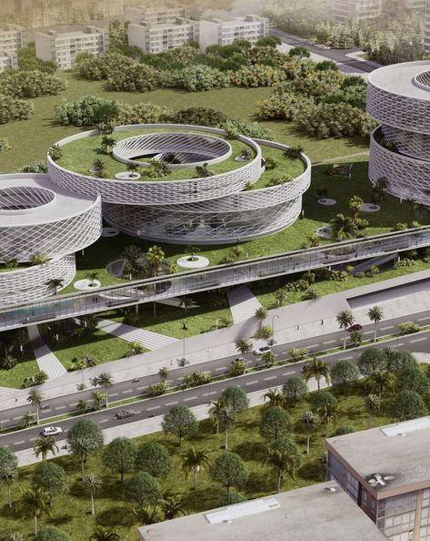 pars medical and health complex Medical Complex Architecture, University Campus Architecture, Wave Architecture, Complex Architecture, Auditorium Architecture, Hospital Design Architecture, Conceptual Model Architecture, Circular Buildings, Architecture Design Process