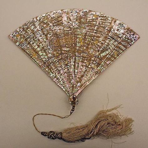 CURATED | Brisé fan via @metmuseum, 1870, French. Medium: shell, silk, metal. Curated by Isabella Killoran for MAKE. Antique Fans, Vintage Fan, Fan Decoration, Vintage Fans, Hand Fans, Folding Fan, Costume Institute, Hand Held Fan, Chatelaine