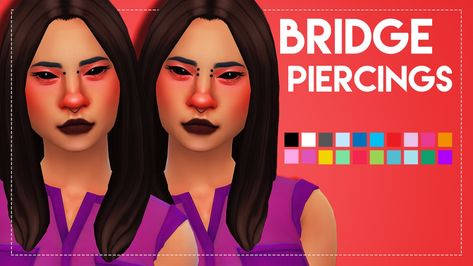 !! I've updated these a tiny bit - added new thumbnails, updated the tags & moved the double version a tiny bit down! Fits most sims, but feel free to edit this for personal use to your own... Bridge Piercings, 4 Piercings, Cc Accessories, Bridge Piercing, Sims 4 Piercings, Free To Edit, Smiley Piercing, Subtle Makeup, Sims 4 Mm Cc