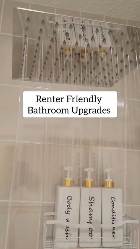 Bathroom Decor Ideas On A Budget Diy Master Bath, Simple Apartment Bathroom Ideas, Rental Friendly Bathroom Storage, Rent Friendly Bathroom, Apartment Bathroom Renter Friendly, College House Bathroom Decor, Renter Friendly Organization Ideas, Apartment Friendly Bathroom Decor, Renter Friendly Security