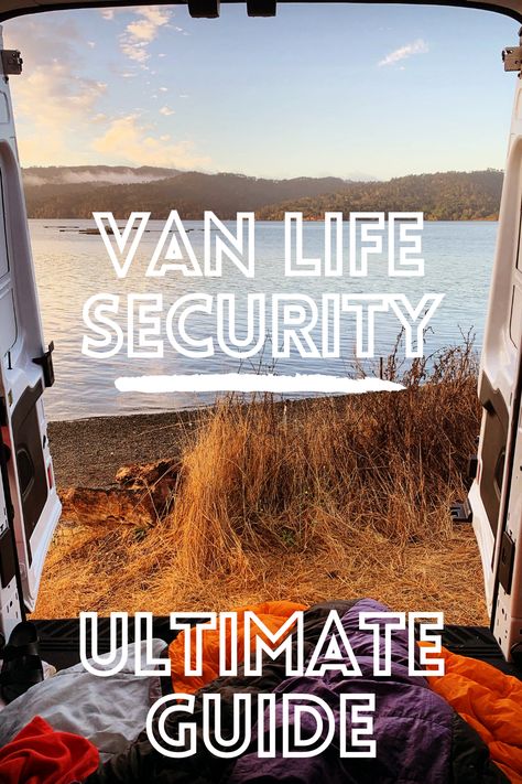 Van Life Security is the Number One worry for van lifers and van dwellers. Improve van life security with these simple tips to enhance security of you van. #vanlife #vanlifesecurity #security Van Security, Van Lifers, Roof Box, Carbon Monoxide Detector, Safe And Sound, Security Tips, Wheel Lock, Security Door, Sliding Door