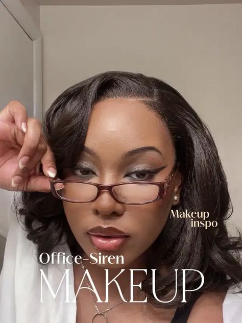 Lemon8 · Office-Siren Makeup inspo · @Amara Office Siren Aesthetic Makeup, Secretary Makeup, Office Siren Black Woman, Office Siren Makeup, Siren Makeup, Siren Eyes, Siren Aesthetic, Office Siren, Aesthetic Makeup