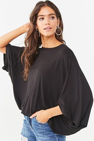 Forever 21 Elasticized Batwing 17.00 USD Sleeves Top Outfit, Batwing Sleeve Top, Dress Neck, Dress Neck Designs, Top Outfit, Top Forever 21, Sleeves Top, Forever21 Tops, Batwing Sleeve