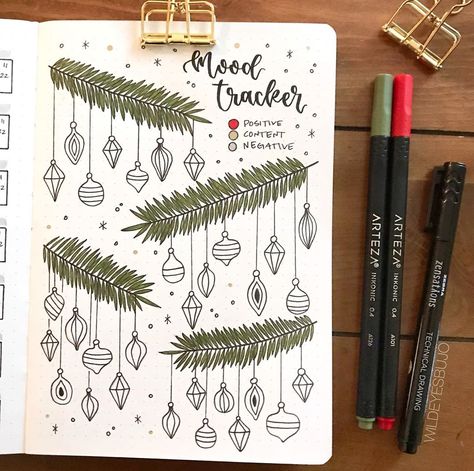 December Bujo, Bujo Trackers, Journal Drawings, Bullet Planner, Bullet Journal Design, Journal Design Ideas, Journal Layouts, Drawing Journal, Journal Bullet