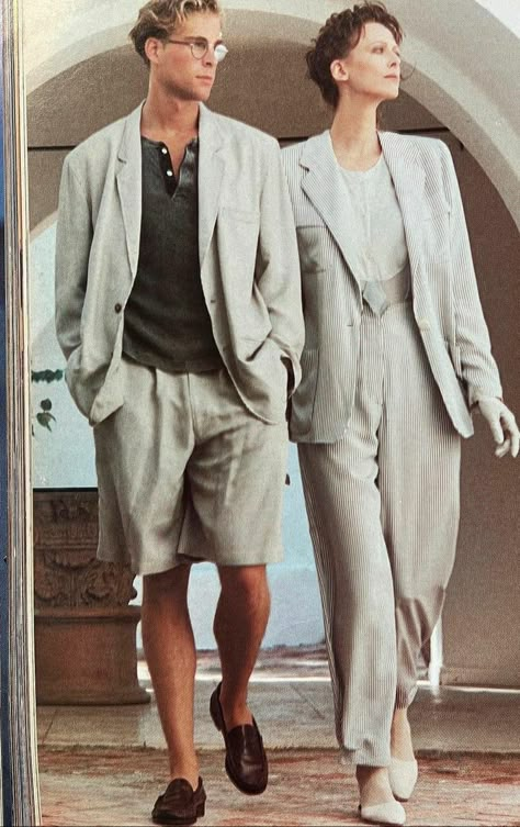 80s Armani Suit, 90s Armani Men, Summer Blazer Outfits Men, Elegant Casual Men, Vintage Ralph Lauren Ads, 90s Armani, Men Fashion Suit, 90s Men Fashion, 80s Suit