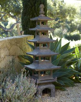 H5LGQ "Pagoda" Outdoor Sculpture Small Pagoda, Japanese Garden Lanterns, Pagoda Garden, Japanese Garden Ideas, Small Japanese Garden, Ornaments Ideas, Japanese Lanterns, Japanese Garden Design, Asian Garden